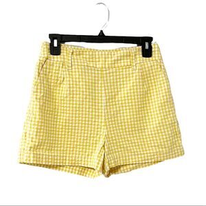 🟢a new day Yellow and White Plaid High Waist Shorts Size 4